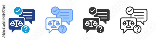 Legal Advice icon set multiple style collection