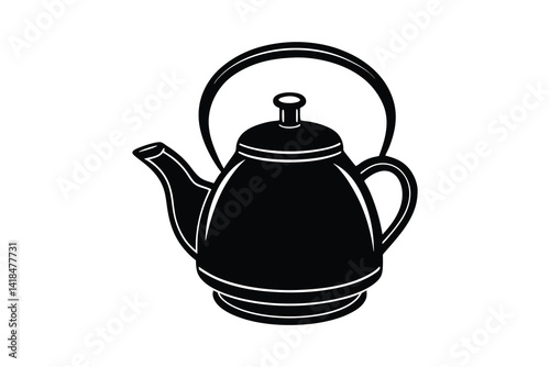 Teapot silhouette vector illustration isolated on white background