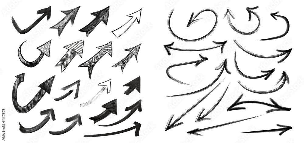 Diverse Hand-Drawn Arrow Designs for Creative Projects and Concepts, Isolated on Transparent Background Diverse Hand-Drawn Arrow Designs for Creative Projects and Concepts, Isolated on Transparent Background