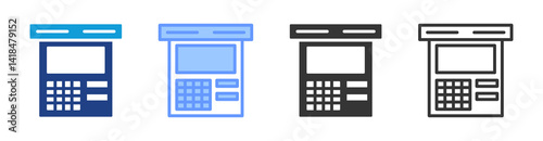 Atm icon set multiple style collection