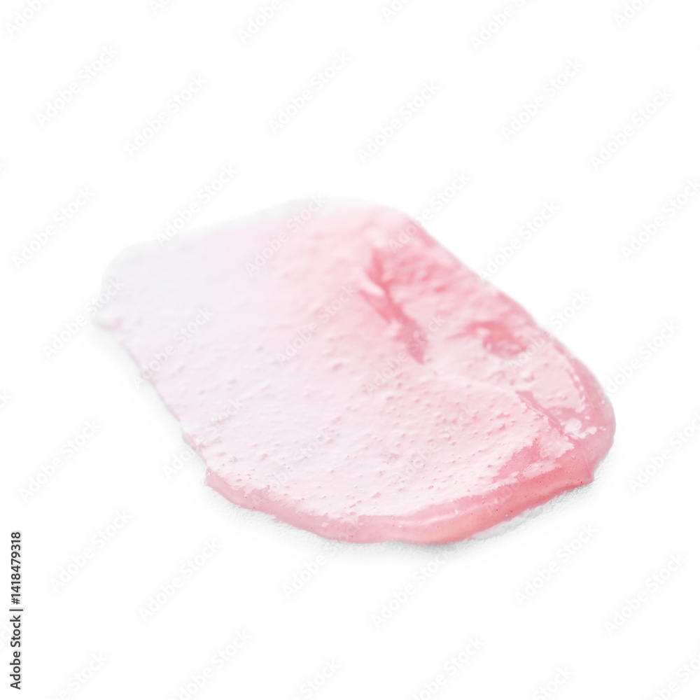 Sample of pink lip balm isolated on white Sample of pink lip balm isolated on white
