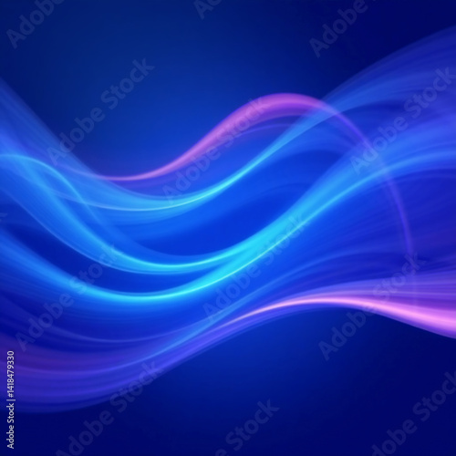 Colorful blue and pink waves intertwine against a deep background, creating an ethereal atmosphere that captivates and inspires creativity Generative AI