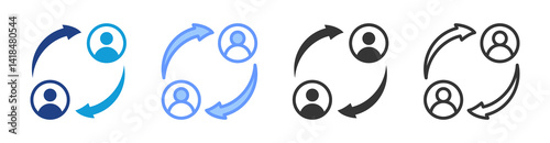 Retraining icon set multiple style collection