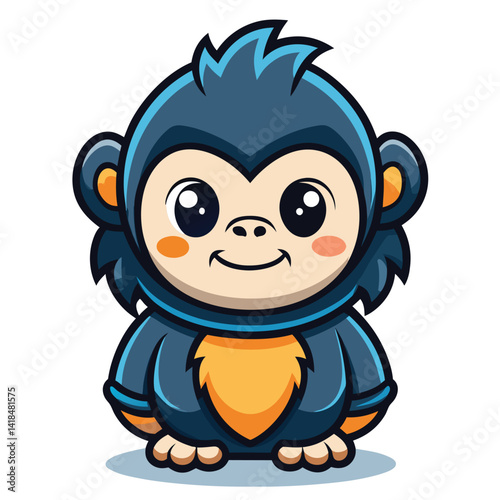 Cute monkey cartoon character
