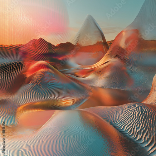 Abstract Mirage Desert Landscape
