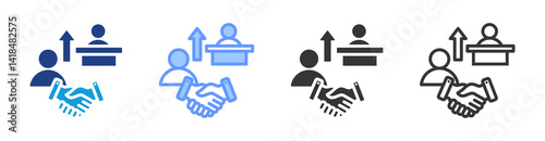 Successions Management icon set multiple style collection