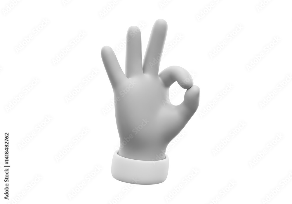 3d 3d hand ok gesture illustration isolated on white isolated on white background 3d 3d hand ok gesture illustration isolated on white isolated on white background