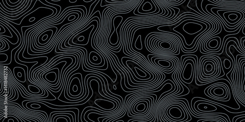Complex topographic contour lines abstract geographic map. Intricate line patterns on background.
