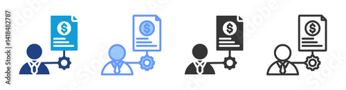 Advisors icon set multiple style collection