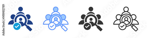Candidate Selection icon set multiple style collection