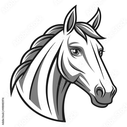 Monochrome horse head illustration