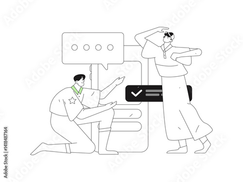 Wallpaper Mural Virtual characters social communication concept business flat vector hand drawn illustration
 Torontodigital.ca