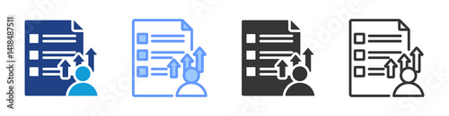 Personal Development Planning icon set multiple style collection