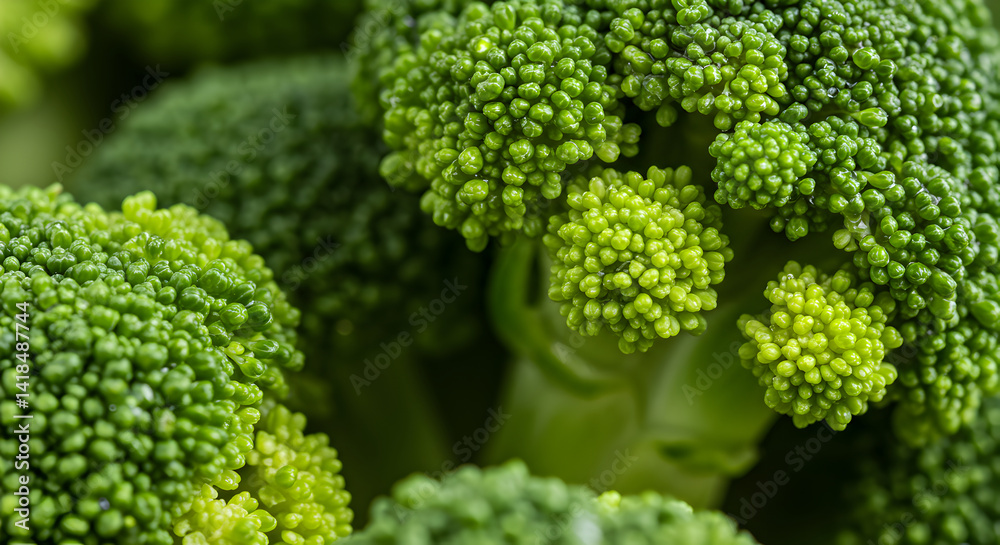 Vibrant Green Broccoli Florets A Close Up View Of Healthy Vegetable Vibrant Green Broccoli Florets A Close Up View Of Healthy Vegetable