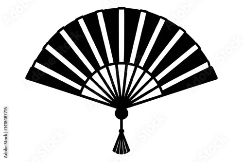 chinese fan isolated on black