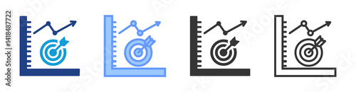 Success Metrics icon set multiple style collection