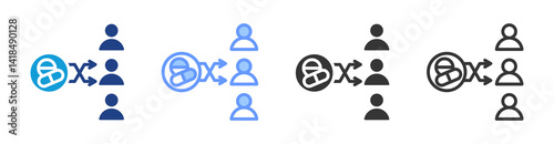 Randomization icon set multiple style collection