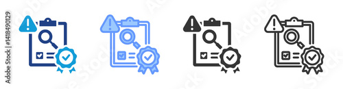 Risk Benefit Analysis icon set multiple style collection