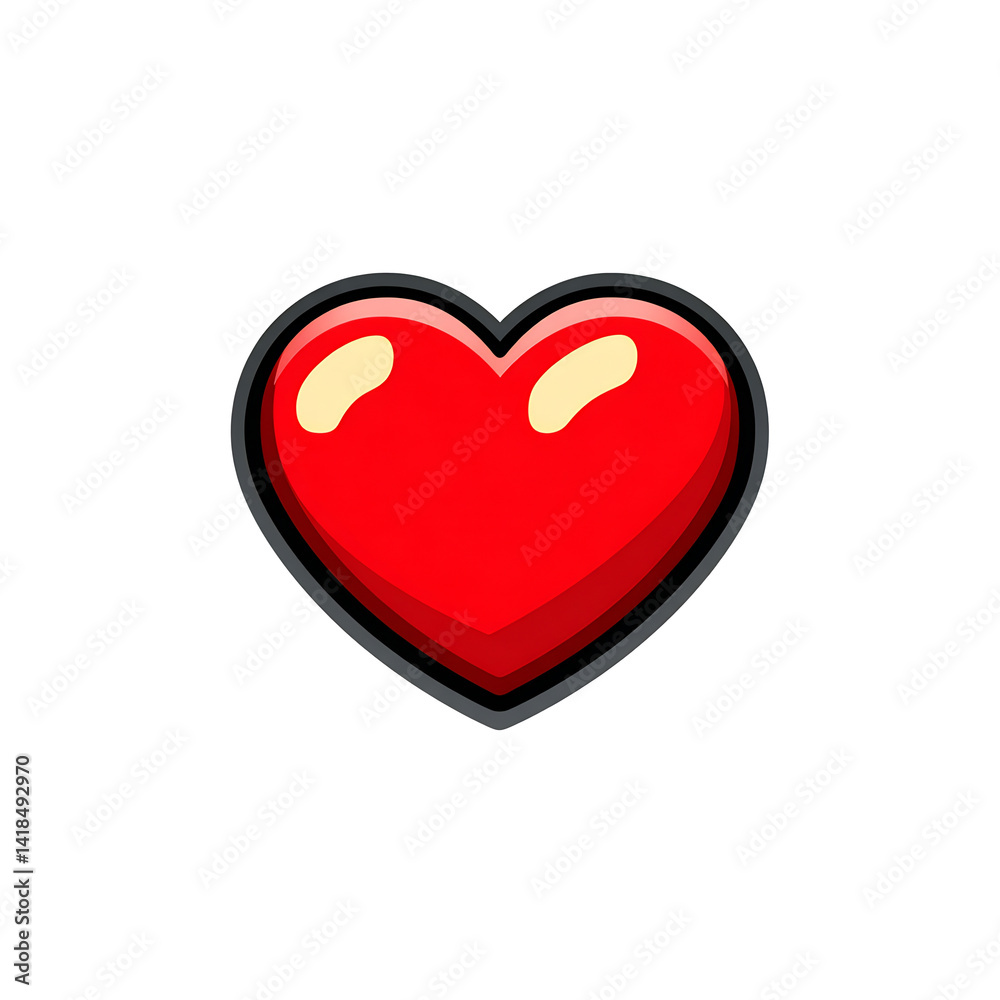 Red heart emoji on Transparent background Red heart emoji on Transparent background