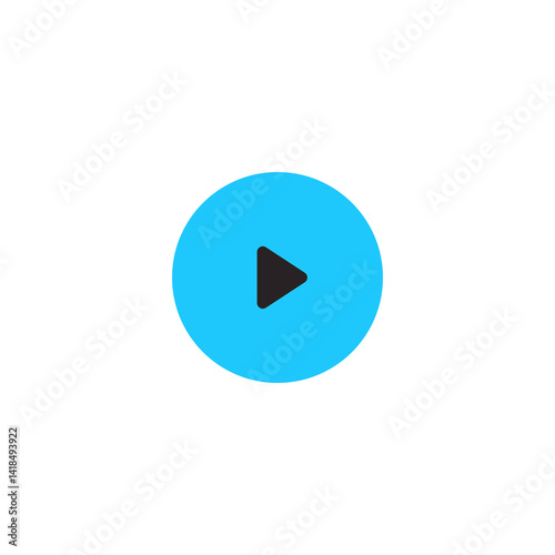 Free Download Simple Black Play Button on Blue Circle - GFXLoad
