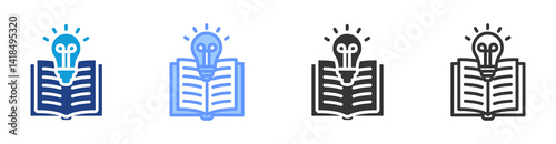 Knowledge icon set multiple style collection