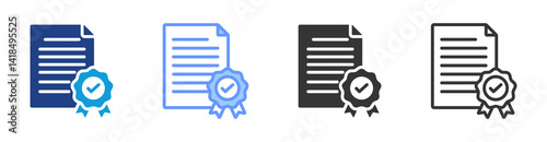 Certification icon set multiple style collection