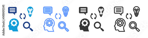 Critical Thinking icon set multiple style collection