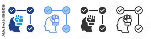 Self Motivation icon set multiple style collection