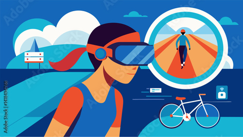 Ditch the hassle of coordinating schedules and locations for your triathlon training and instead dive into a virtual reality world where all three. Vector illustration