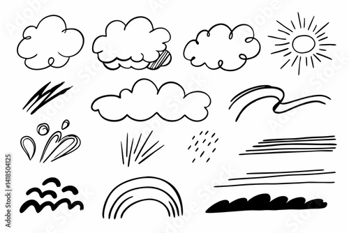 Cute hand-drawn illustration of a weather mark.