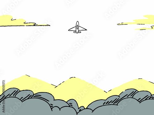 Airplane illustration. Travel. Flight.