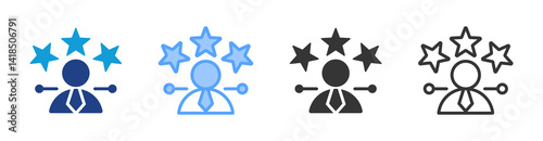 Professional Review icon set multiple style collection