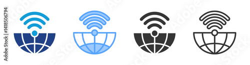 Internet icon set multiple style collection