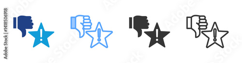 Fake Review icon set multiple style collection