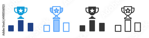 Competitors icon set multiple style collection