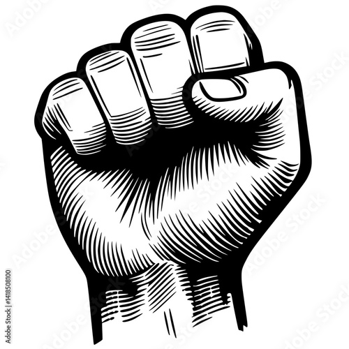 Silhouette sketch of a fist