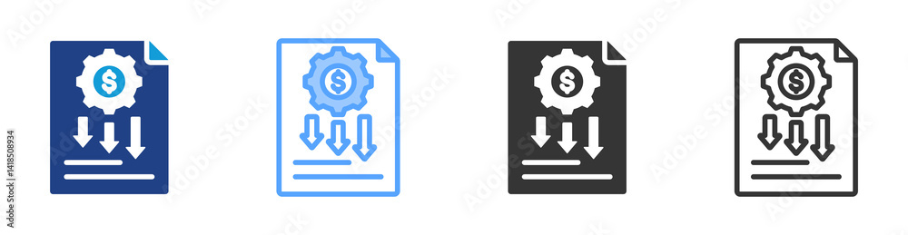 Reduce Cost icon set multiple style collection Reduce Cost icon set multiple style collection