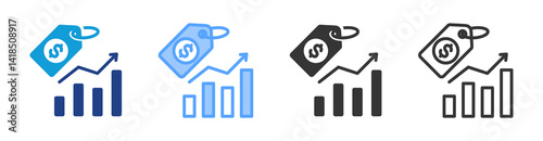 Pricing icon set multiple style collection