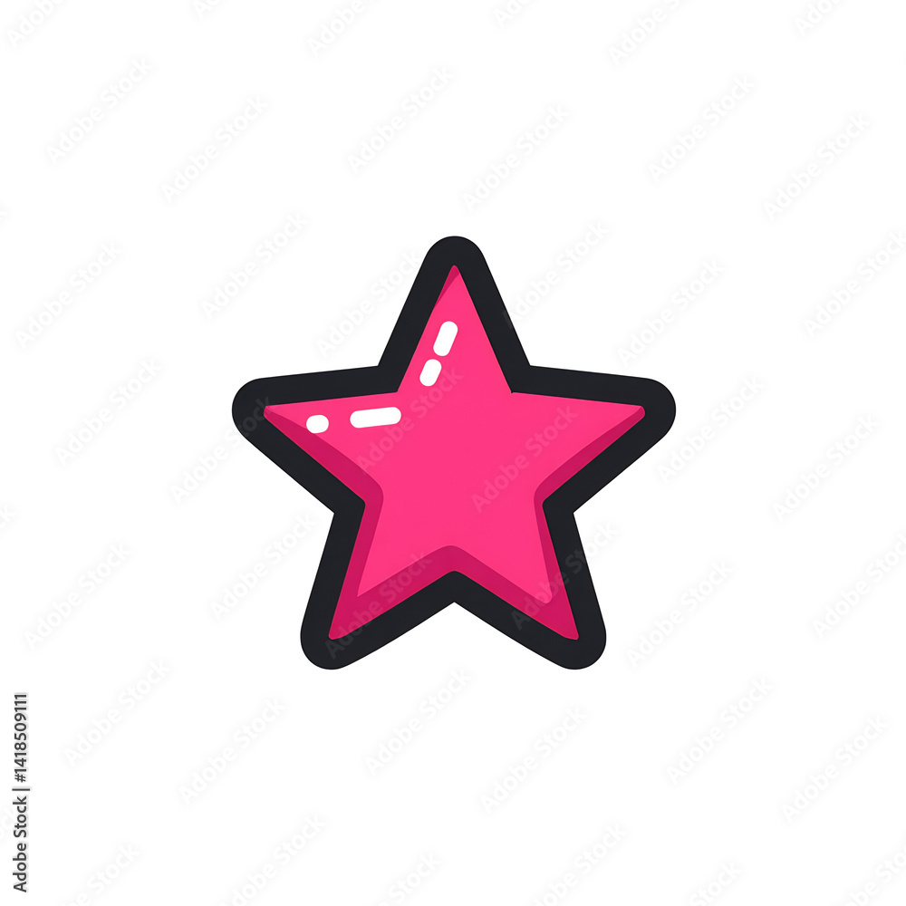 Obraz premium pink shooting star emoji wishful symbol on Transparent background