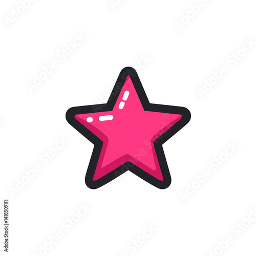 pink shooting star emoji wishful symbol on Transparent background