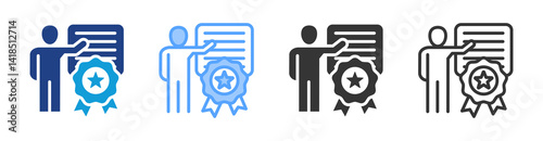 Educator Experience icon set multiple style collection
