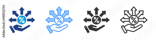 Fee Oppertunities icon set multiple style collection