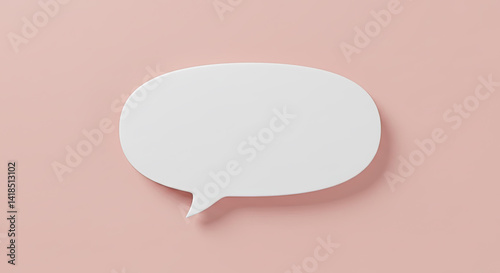 Minimalist chat bubble icon simple digital communication concept pink. Digital chat, simple communication, message icon concept.