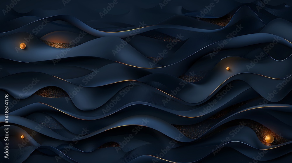 Obraz premium a dark background with waves and lights