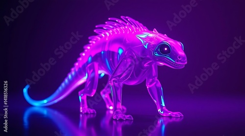 Wallpaper Mural Glass Lizard Standing in Neon Purple Light........ Torontodigital.ca