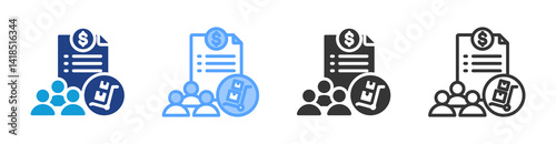 Purchasing Department icon set multiple style collection