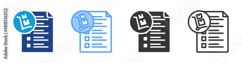 Purchase Order icon set multiple style collection