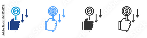 Bidding icon set multiple style collection