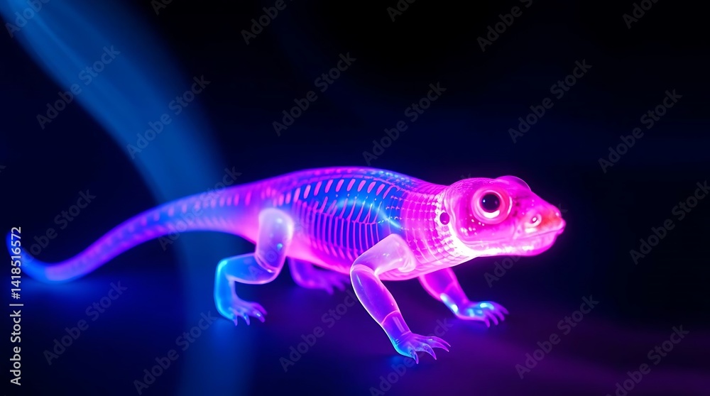 custom made wallpaper toronto digitalGlowing Lizard Posing in Neon Light...............