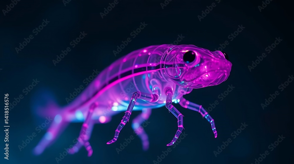 custom made wallpaper toronto digitalBioluminescent Insect Robot Glowing in Dark.......